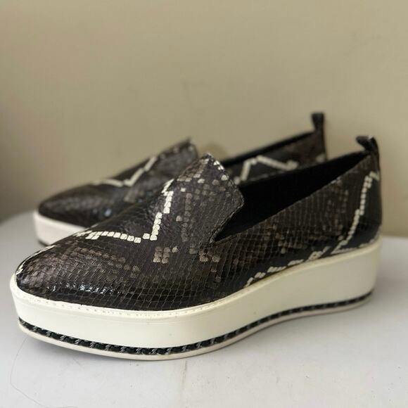Karl Lagerfeld Loafers Brea Leather Snakeskin Print Platform Womens Sz 7.5 - Picture 3 of 8